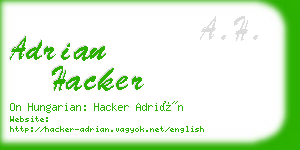 adrian hacker business card